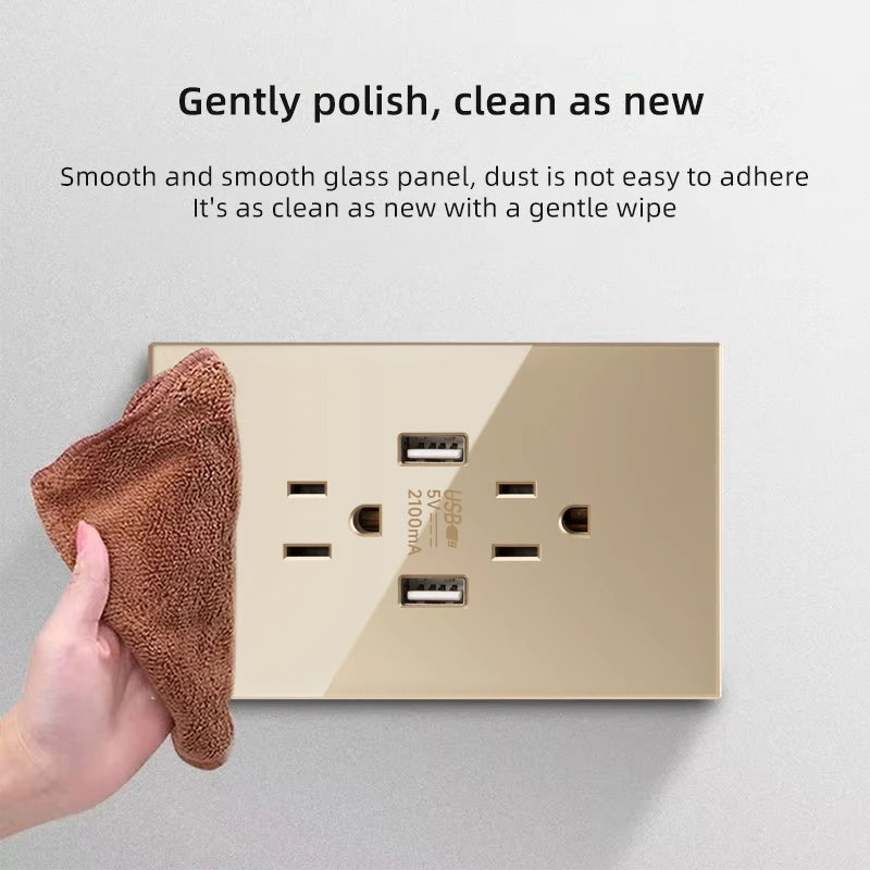 Adaptador de enchufe para electrodomésticos inteligentes Herepow Thailand, enchufe de pared USB doble estándar americano tipo C de 3,1 A con carga rápida.