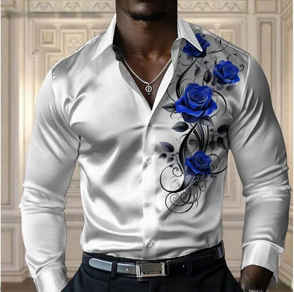 Camisa rosa de alta gama para hombre, camisa informal y cómoda de manga larga con botones, camisa moderna para las cuatro estaciones, diseño de tallas grandes