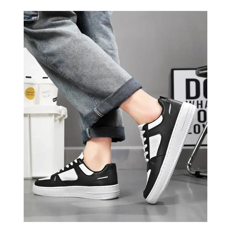 Zapatos de hombre Explosion, suela gruesa de cuero, pequeños zapatos blancos, zapatos de moda para hombre con zapatos de tabla de moda, zapatos casuales de calle