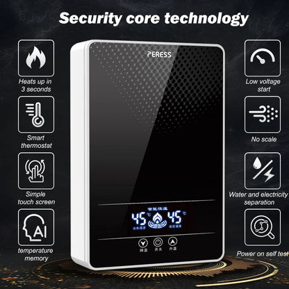 Calentador de agua eléctrico instantáneo sin tanque para ducha, baño y bañera, 220 V, 7000 W, con control automático de temperatura, para uso doméstico y hotelero.