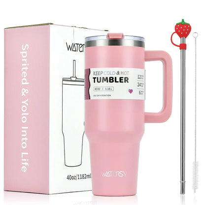 Vaso de acero inoxidable de 30 oz/40 oz, botella térmica de gran capacidad, termos dobles para mantener el frío, taza de regalo DIY