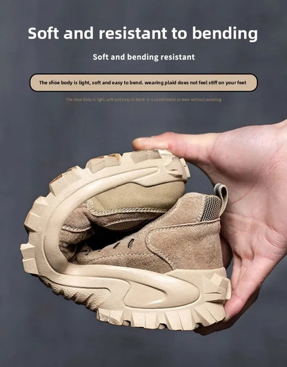 Spring New Men's Steel Toe Safety Shoes Breathable Work Shoes Anti Crush And Piercing High Temperature Resistant Wear Proof