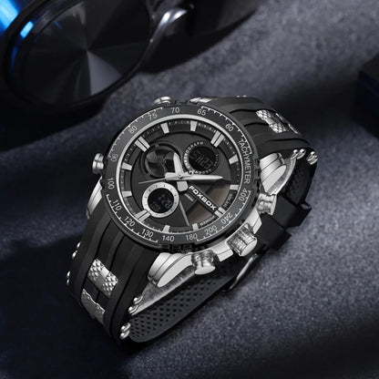 Nuevo reloj cronógrafo deportivo informal para hombre, con correa de silicona, de cuarzo, con esfera grande y punteros luminosos, resistente al agua