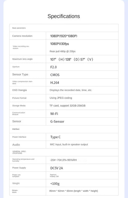 Grabadora de salpicadero Hikvision con cámara dual delantera y trasera, visión nocturna Starlight y pantalla de 3 pulgadas.