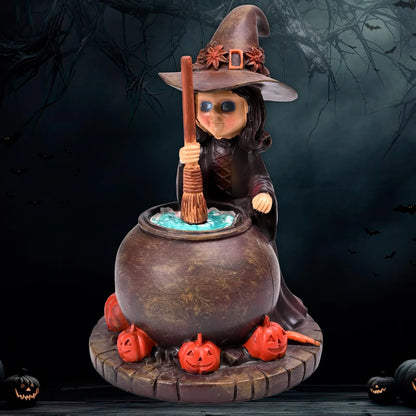 Decoración de bruja de Halloween, decoración de resina, escritorio para el hogar, fiesta, sombrero de bruja, decoración creativa de mesa para Halloween.