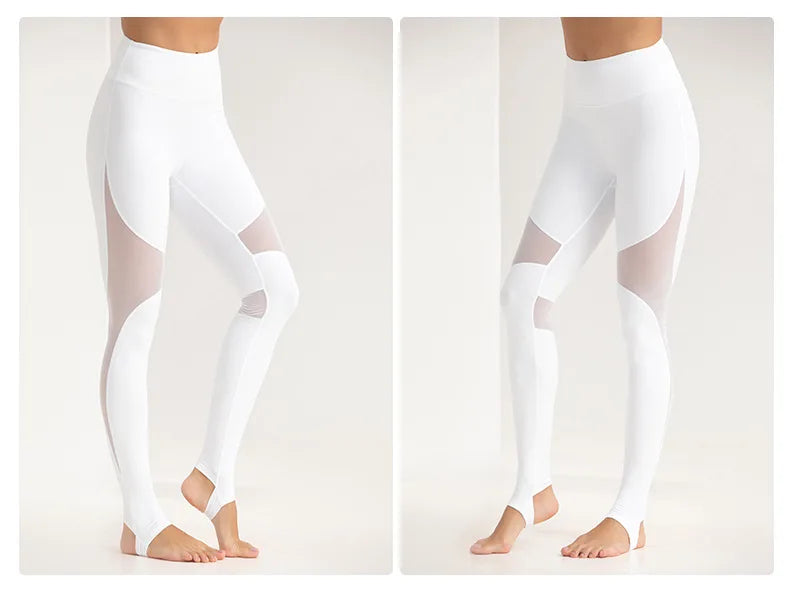 Mallas de Yoga para Mujer con Parches de Malla, Cintura Alta, Pantalones de Gimnasio, Secado Rápido, Ropa Deportiva para Correr y Entrenamiento, Leggings Deportivos para Mujer