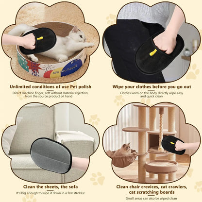1/2 guantes quitapelos para mascotas, de doble cara, con imán para el pelo de perros y gatos, para lavar, despojar y limpiar alfombras y sofás.
