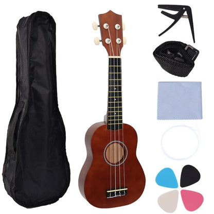 Ukelele de 21 pulgadas, instrumento musical educativo, juguete de guitarra acústica, textura para clases de música y práctica en casa.