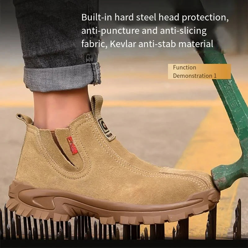 Zapatos de trabajo ligeros para hombre y mujer, cómodos, impermeables, antiaplastamiento, antipinchazos, antideslizantes, con suela resistente a la abrasión, calzado de seguridad.