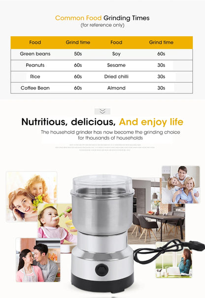 Mini molinillo eléctrico doméstico de 300 ml, pulverizador ultrafino para alimentos para bebés, molinillo de café, molinillo de especias y pimienta, molinillo de granos con 2 o 4 cuchillas.
