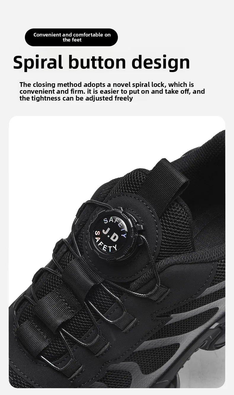 Zapatos de seguridad con puntera de acero LARNMERN para hombre y mujer, anchos, ligeros, cómodos, tipo tenis, de trabajo, coloridos.