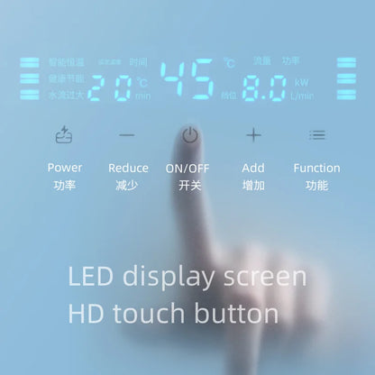 Calentador de agua eléctrico de calentamiento instantáneo para hogares pequeños. Calentamiento rápido, 8500 W. Temperatura constante inteligente. Sin depósito de agua.