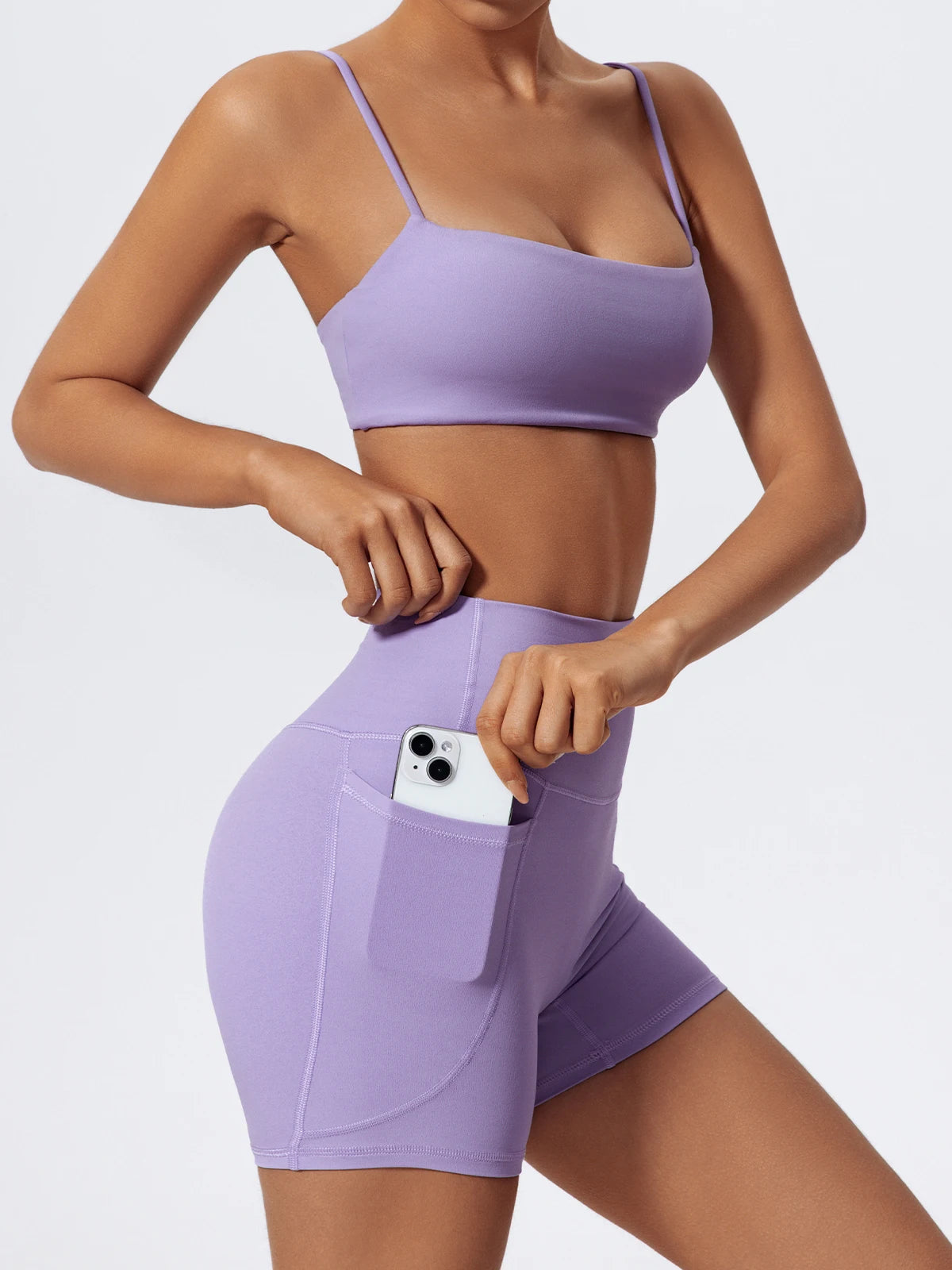 Ctenkevet - Conjunto de dos piezas para mujer, para gimnasio, entrenamiento, sujetador de yoga, pantalones cortos, ropa deportiva, camisola de secado rápido