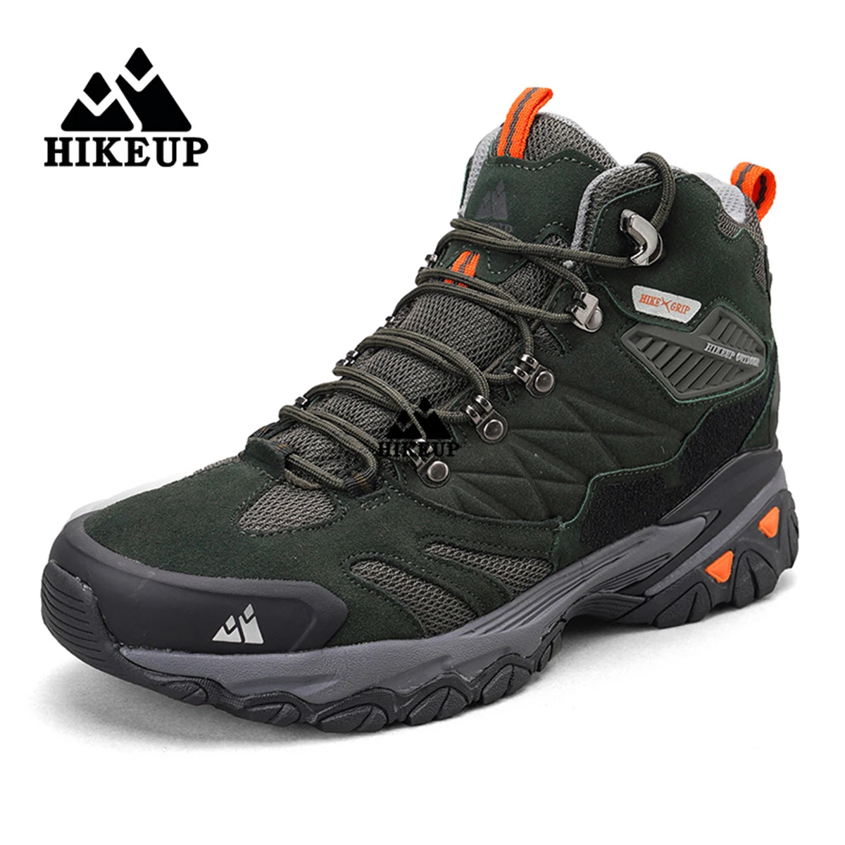 Botas de invierno HIKEUP para hombre, botas de senderismo para exteriores, de ante, de caña alta, impermeables, tácticas, de combate, militares.