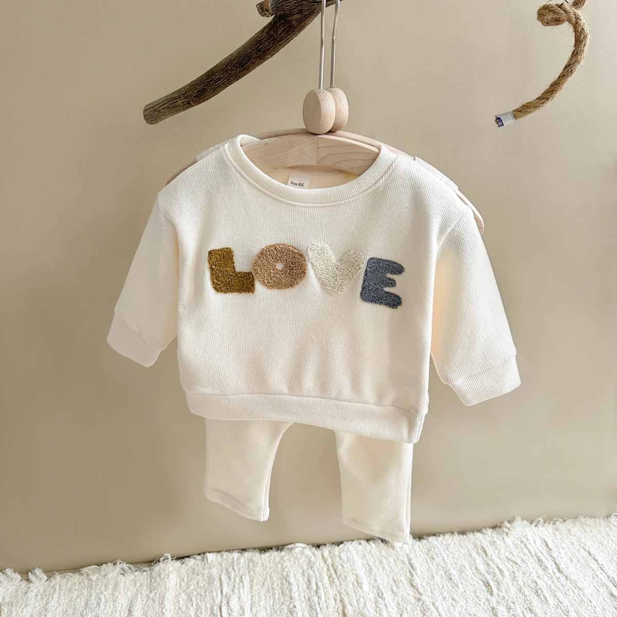 Ropa para bebé recién nacido, conjunto infantil, sudadera para niño y niña, primavera y otoño, top y pantalones con letras de manga larga, conjunto de 2 piezas para niños