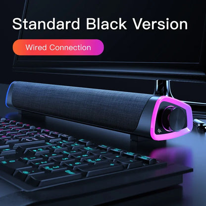 Altavoz Bluetooth inalámbrico, barra de sonido estéreo 4D, altavoces envolventes para el hogar, para portátil, proyector, reproductor de música de PC, entrada auxiliar de 3,5 mm, cable USB.