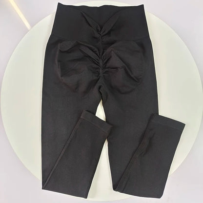 Pantalones de yoga de alta gama para mujer, mallas deportivas de alta elasticidad, pantalones deportivos push-up, mallas para correr, mallas transpirables para gimnasio.