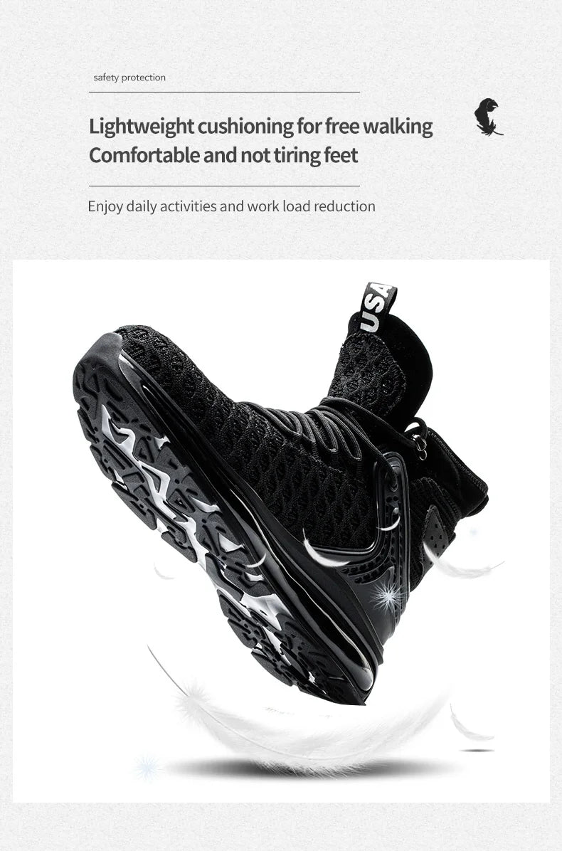 Botas de trabajo de seguridad para hombre con puntera de acero, nuevas, antiaplastamiento y antipinchazos. Calzado antideslizante para hombre, modelos para las cuatro estaciones.