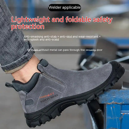 Zapatos de seguridad para hombre con puntera de acero, transpirables, suaves, antideslizantes, botas de trabajo protectoras, calzado cómodo para hombre, aislamiento 6KV.