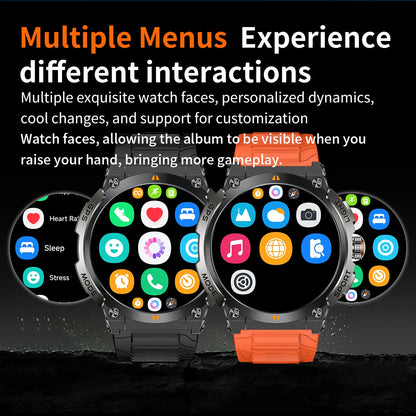 LIGE - Nuevo reloj inteligente con GPS para hombre, llamadas Bluetooth, batería grande de 400 mAh, pantalla AMOLED de 1,43 pulgadas, voz IA, IP68, resistente al agua