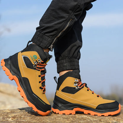 Botas de seguridad para hombre con puntera de acero, antigolpes y resistentes a perforaciones, de calidad europea.