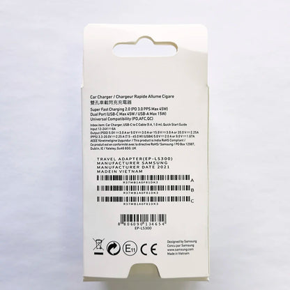 Cargador de coche original Samsung de 45 W, tipo C PD, carga rápida, Samsung S25, S24, S23 Ultra Plus, S22, S21 FE, A54, A55, Z Flip, Z Fold 7, 6, 5, 4