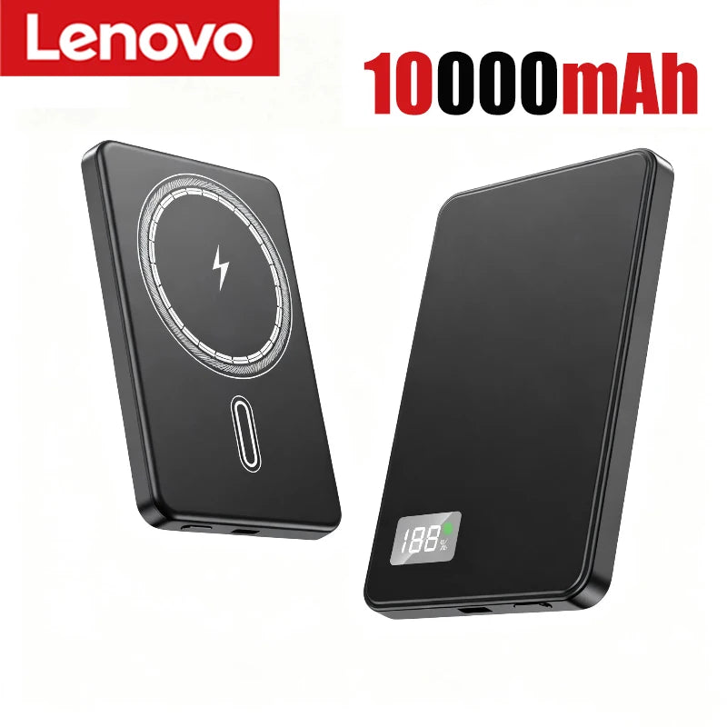 Batería externa magnética portátil Lenovo de 500.000 mAh, inalámbrica, PD22,5 W, carga rápida, compatible con Magsafe para iPhone y Samsung.