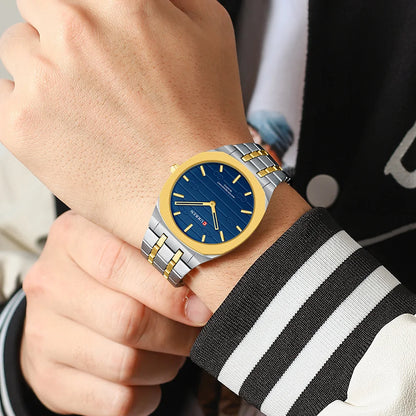 Reloj de cuarzo fino de la marca de moda CURREN, relojes de pulsera sencillos y personalizados con esfera de 38 mm resistente al agua