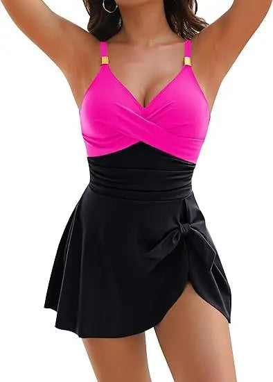 Traje de baño enterizo sexy de gran venta para mujer, ideal para el verano de 2025. Diseño con espalda cruzada y sistema anti-enrollamiento. Disponible en varios colores.