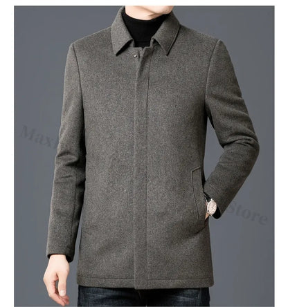 Chaqueta de lana para hombre Maxbarley, estilo moderno, con solapa, ideal para actividades al aire libre, oficina, parka gruesa y cálida, estilo casual y elegante, ligera, perfecta para el invierno.