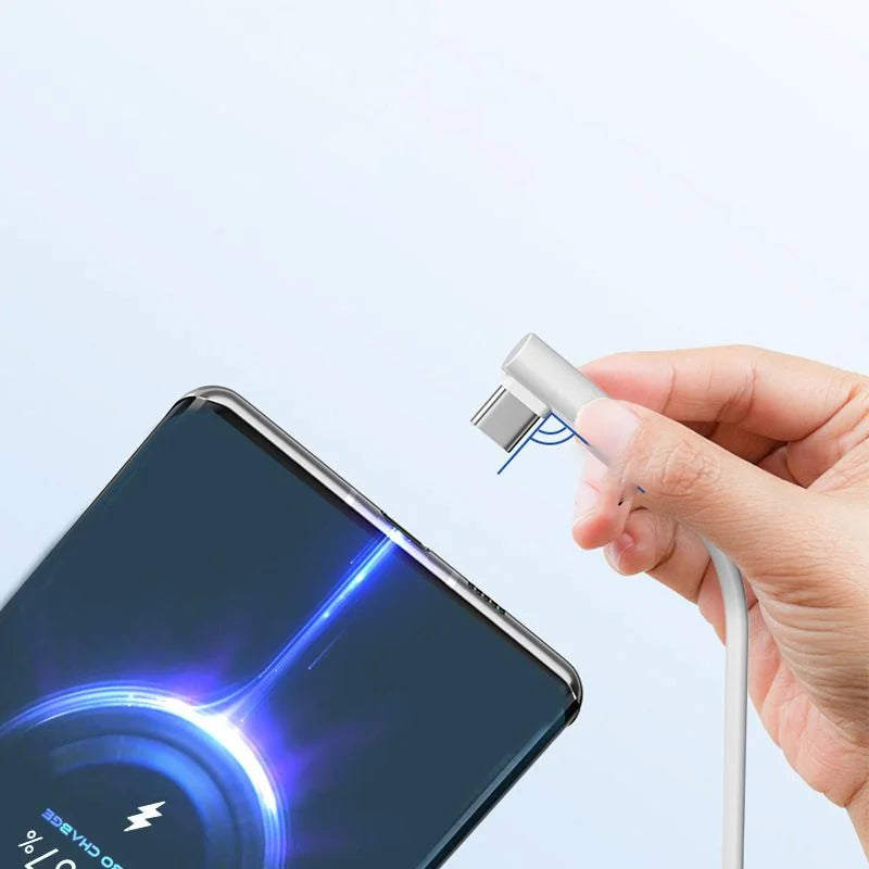 Cargador USB súper rápido original Xiaomi de 120 W y 6 A para Mi 12, 11, POCO X5, X4 Pro, Redmi Note 8, 9, 10 y 11. Cable de carga USB-C de 90 grados.