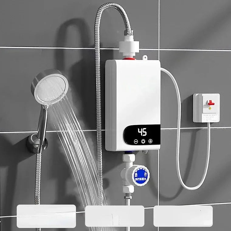 Calentador de agua eléctrico instantáneo con función de memoria, conversión de frecuencia y temperatura constante. 220 V, 4500 W.