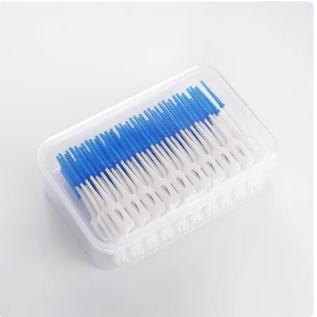 Cepillos interdentales de goma suave (150/200 unidades) para limpieza dental. Herramientas para el cuidado de la higiene bucal.