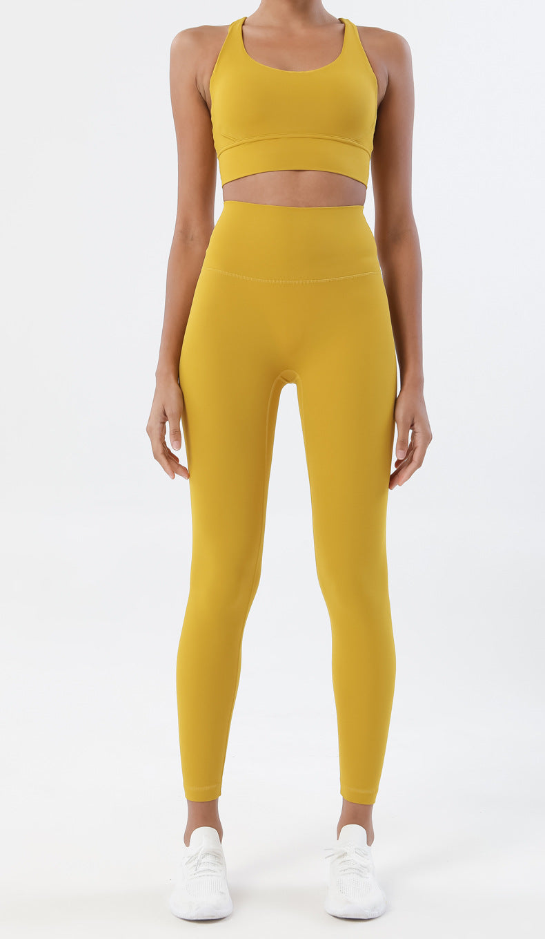 Women's Naked Feeling Sports Bra and Leggings Set - 2 Piece Gym Outfit for Fitness, Yoga Clothes Leggings and Tops Workout Suits