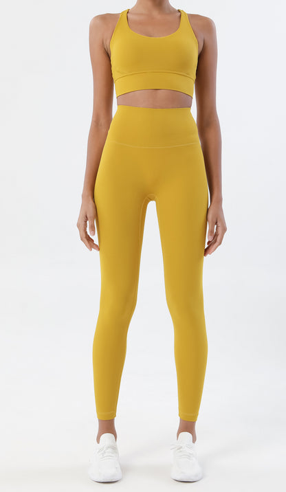 Women's Naked Feeling Sports Bra and Leggings Set - 2 Piece Gym Outfit for Fitness, Yoga Clothes Leggings and Tops Workout Suits
