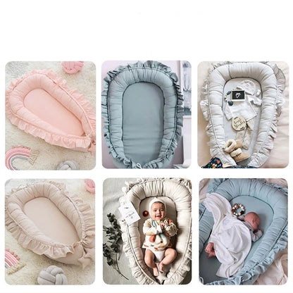 Cuna para bebé, parachoques, nido de bebé, ropa de cama infantil de algodón, nido portátil para recién nacidos, ajustable, portátil, para dormir juntos