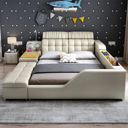 Moderna cama inteligente multifuncional con almacenamiento, altavoces, USB, estanterías y tatami: cama de lujo tamaño king/queen Ultimate