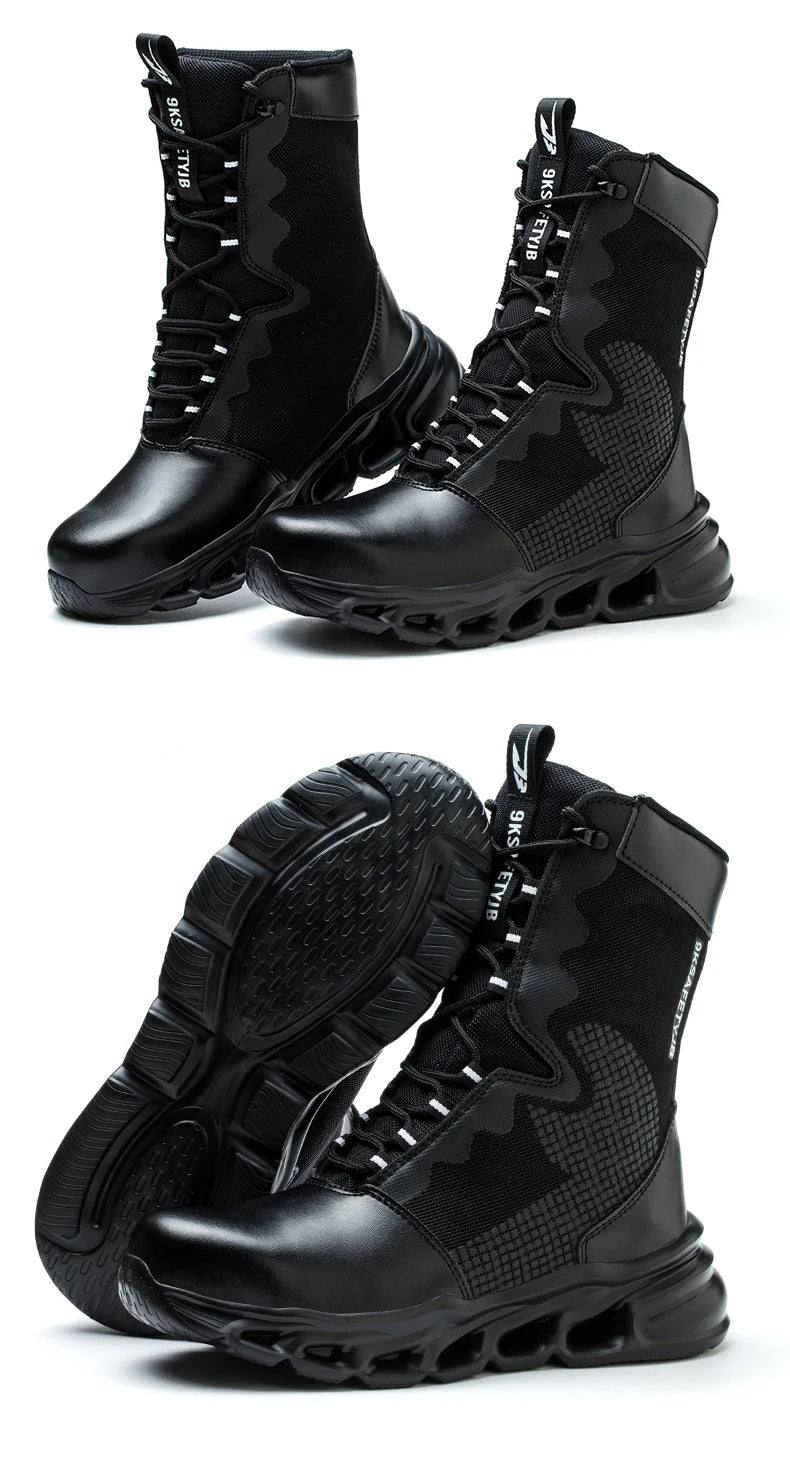 Zapatillas de trabajo con puntera de acero, zapatos de seguridad para hombre, calzado de trabajo nuevo a prueba de perforaciones, botas indestructibles, calzado de seguridad ligero.