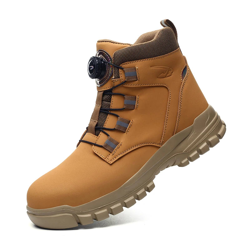 Botas de seguridad para hombre con puntera de acero, antigolpes y resistentes a perforaciones, de calidad europea.