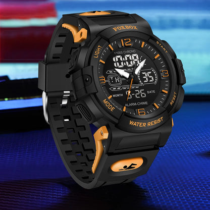 LIGE-Reloj de pulsera deportivo militar para hombre, nuevo, resistente al agua hasta 50 m, con alarma y pantalla LCD dual, de cuarzo