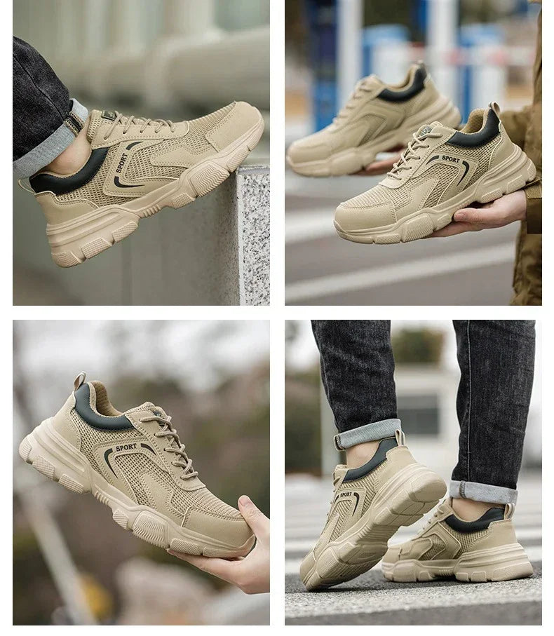 Zapatos de trabajo de seguridad transpirables para hombre – Zapatillas de verano a prueba de pinchazos con puntera de composite y protección aislante
