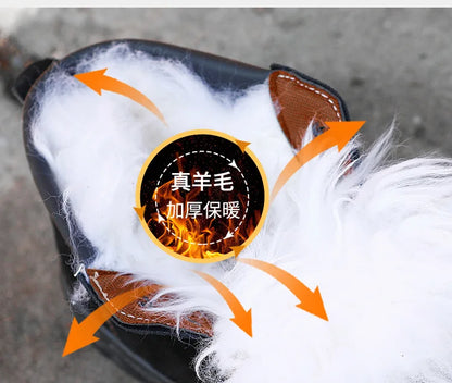 Snow Boots Men's Winter Fur Integrated Men's Shoes Fleece Thickened Warm Labor Insurance Shoes