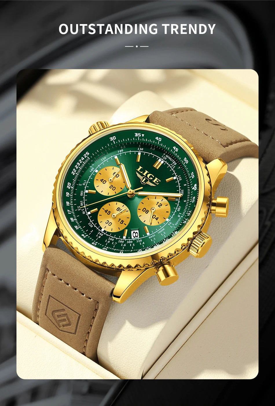 Relojes de lujo LIGE para hombre, cronógrafo con fecha, acero inoxidable, resistente al agua, luminoso, deportivo, militar, de cuarzo