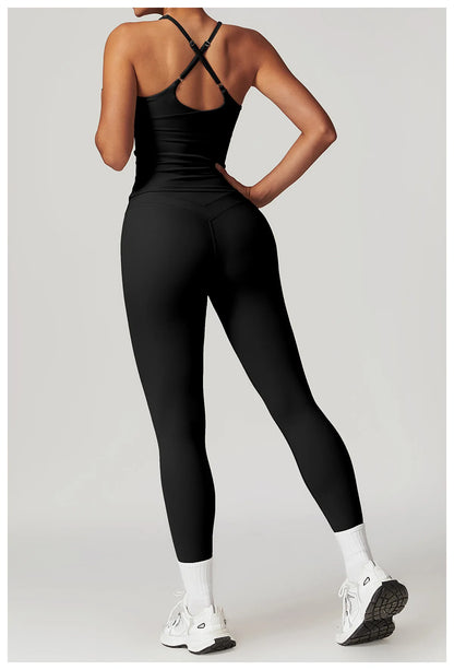 SWELTERING Conjunto de 2 piezas de ropa deportiva para mujer, conjunto de yoga, ropa deportiva para gimnasio, trajes de yoga, conjunto de fitness, chándales, sujetador deportivo, leggings para gimnasio
