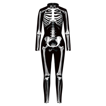 [You're My Secret] Halloween Women Adult Cosplay Jumpsuit Skeleton Bodysuit Female Zombies Party Outfit Sexy Zentai Costumes