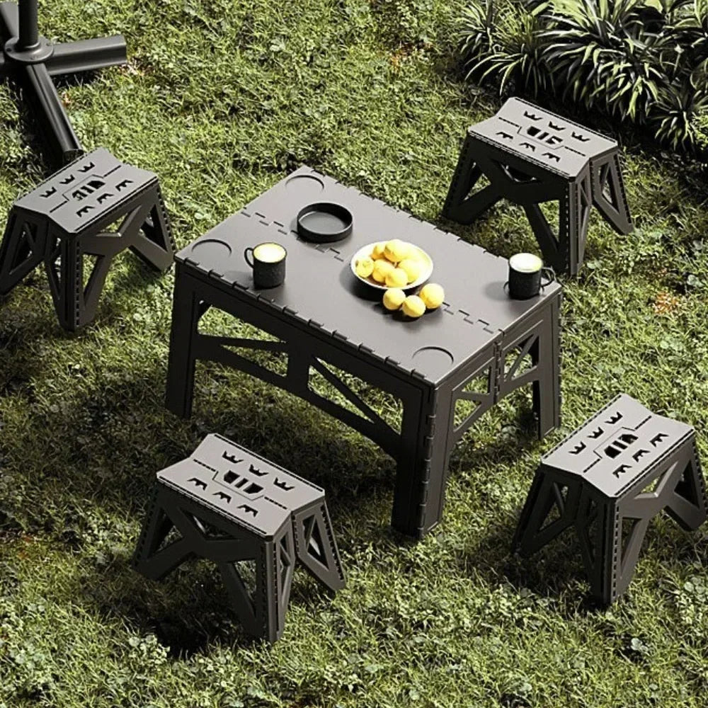 Mesa plegable para exteriores, taburete plegable de viaje, mesas resistentes y ligeras, escritorio portátil para picnic, escritorios prácticos y sencillos para acampar.
