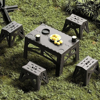 Mesa plegable para exteriores, taburete plegable de viaje, mesas resistentes y ligeras, escritorio portátil para picnic, escritorios prácticos y sencillos para acampar.