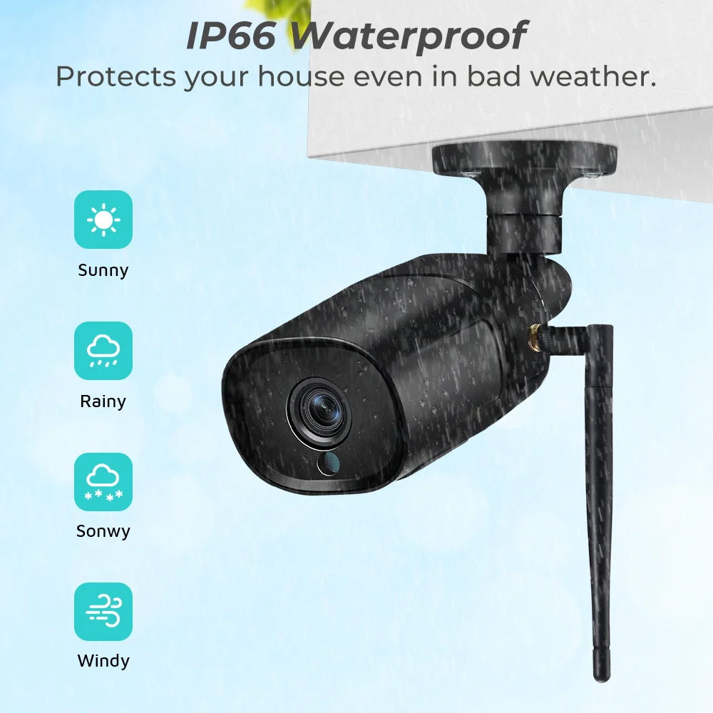 Cámara IP HD Abuntu de 5 MP con audio de 4 MP, compatible con H.265, ONVIF, detección humana por IA y Wi-Fi. Compatible con la aplicación ICSEE/XMeye.