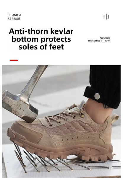 Spring New Men's Steel Toe Safety Shoes Breathable Work Shoes Anti Crush And Piercing High Temperature Resistant Wear Proof