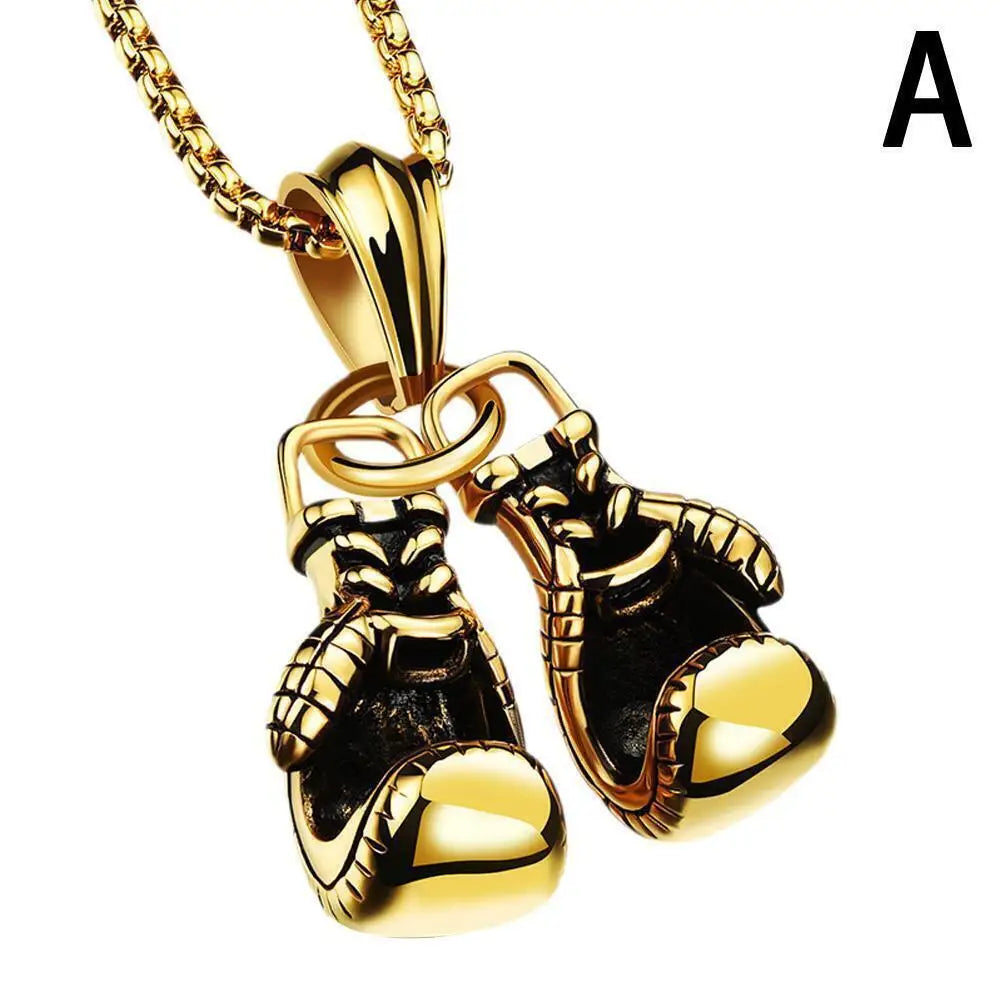 Collar para hombre, nuevo en estilo steampunk, hip hop, cadena de acero inoxidable, gótico, vintage, guante de boxeo, colgante, collar, joyería para hombres, gargantilla